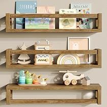 Shelf For Room, Thick Floating Shelves, Bookshelves For Kids, Kids Book Shelf, Rack Decor, Nursery Bookshelf, Shelves For Wall, Wall Mounted Bookshelves, Wall Bookshelves