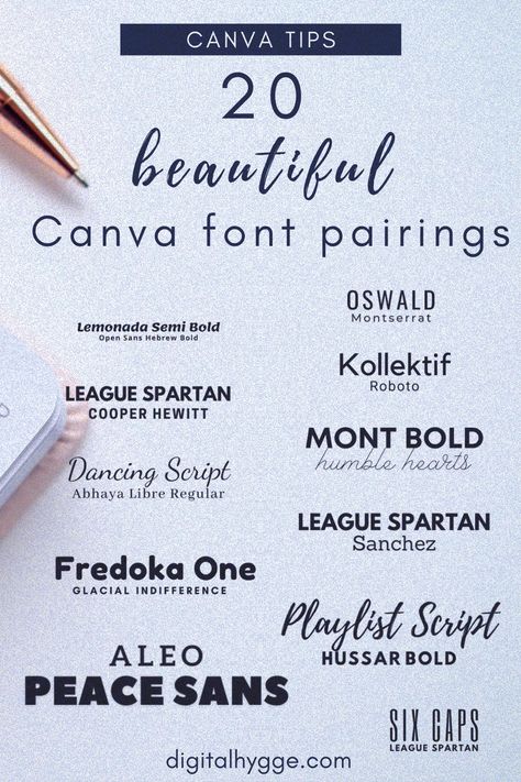 Fonts Design Canva Font Combinations, Font Ideas Alphabet, Best Canva Fonts, Fonts Cursive, Canva Font, Humble Heart, Font Pairings, Canva Fonts, Font Ideas