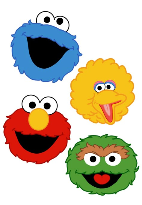 Sesame Street Faces Printables, Sesame Street Classroom Theme, Elmo Clipart, Sesame Street Clipart, Sesame Street Faces, Sesame Street Printables, Elmo Characters, Sesame Street Birthday Party Ideas Boy, Elmo Face