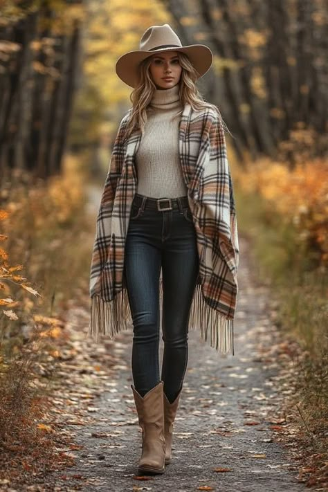 110+ Beige Cowboy Boots Outfit Ideas: Country Roots, Urban Style - From The Guest Room Tan Boots For Women, Country Living Outfits, Cream Color Boots Outfit, Cute Farm Outfit Women, Ripped Jeans And Cowboy Boots, Womens Country Fashion, Womens Work Boots Outfit, Tan Cowboy Boots Outfit Fall, Rust Boots Outfit