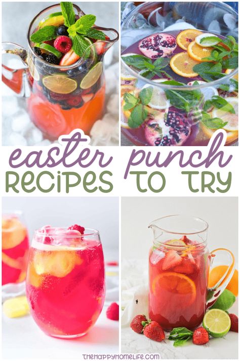 Fun Easter Drinks, Easter Alcoholic Drinks, Easter Brunch Punch, Spring Punch Recipes, Easter Punch Recipes, Breakfast Punch, Easter Brunch Drinks, Easter Punch, Spring Drink Recipes