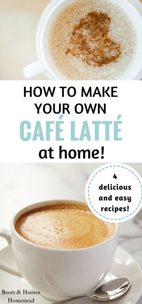 Basic Coffee Recipes, How To Make A Latte At Home, Coffee Items, Homemade Latte, Latte At Home, Coffee Beverages, Coffee Van, Coffee Varieties, Starbucks Frappuccino