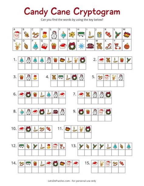 Candy Cane Cryptogram Printable Puzzle for Kids Christmas Cryptogram, Advent Fillers, Candy Cane Game, Winston Churchill Quotes, Printable Puzzles For Kids, Puzzle For Kids, Wh Questions, Printable Puzzles, Cub Scouts