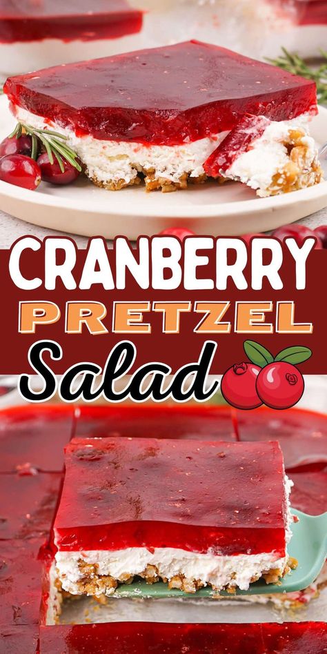 Cranberry Delight Salad, Pretzel Cream Cheese Jello Dessert, Cranberry Pretzel Dessert, Cranberry Pretzel Jello Salad, Cranberry Jello Salad With Cream Cheese Topping, Cranberry Dishes For Thanksgiving, Cranberry Cream Cheese Dessert, Cranberry Pretzel Salad, Cranberry Jello Salad With Cream Cheese