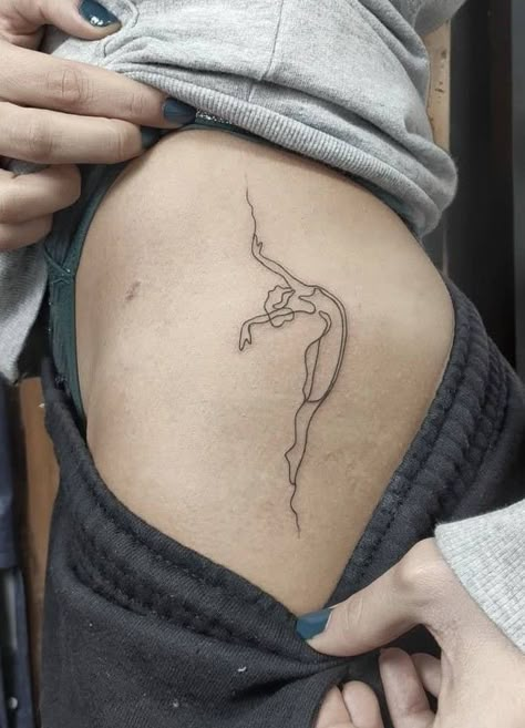 Free Woman Tattoo, Dance Inspired Tattoos, Small Dance Tattoo, Ballet Tattoo Ideas, Dancing Women Tattoo, Dance Tattoo Ideas Dancers, Dancer Tattoo Ideas, Dancing Tattoo Ideas, Dancer Tattoos