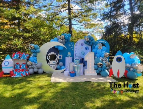 Space Garland, Garland Balloon, Planet Party, Rocket Party, Baby Boy Invitations, Sun Space, Astronaut Party, Boys 1st Birthday Party Ideas, First Trip Around The Sun