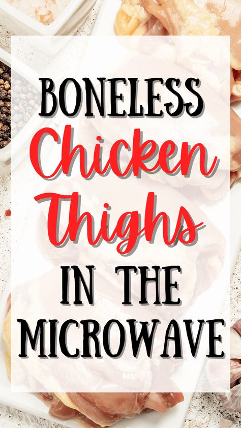 Microwave Chicken Recipes, Microwave Recipes Dinner, Steamed Chicken Breast, Filet Recipes, Cooking Chicken Thighs, Microwave Dinners, Microwave Meals, Chicken Filet, Bone In Chicken Thighs