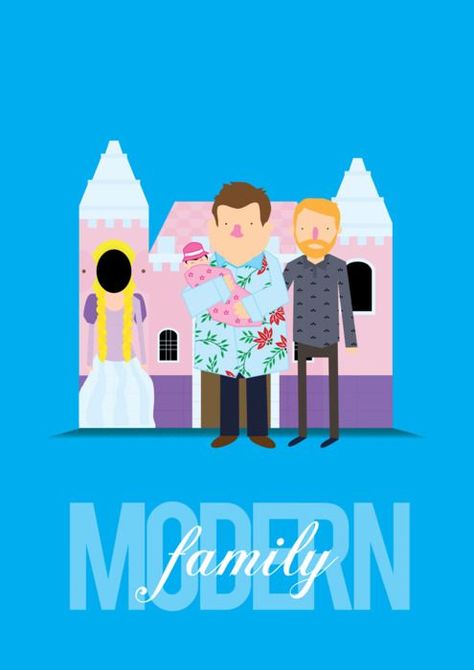 Modern Family, laugh til it burns. ♥ Modern Family Tv Show, Family Tv, Minimal Movie Posters, Family Poster, Family Illustration, Pop Culture References, Trendy Wallpaper, Wallpaper Modern, Inspirational People