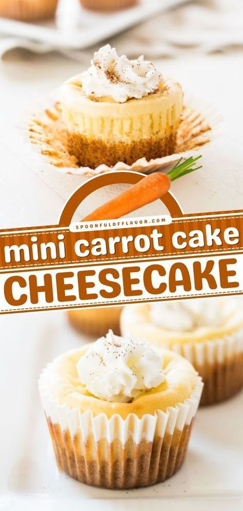 Cheesecake Recipes Thanksgiving, Carrot Cheesecake Recipe, Thanksgiving Desserts Cheesecake, Mini Carrot Cakes, Recipe Carrot Cake, Carrot Cake Dessert, Carrot Cake Cheesecake Recipe, Using Cream Cheese, Carrot Cheesecake