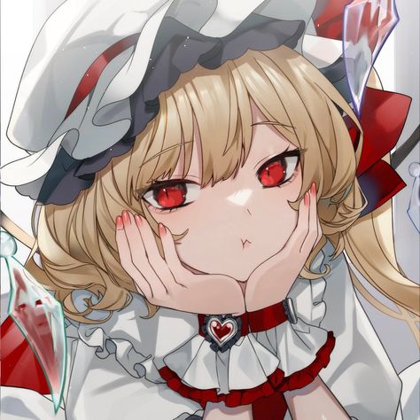 art by ruaeru on twt Flandre Scarlet, Touhou Anime, Indie Games, Original Artists, Cute Icons, Scarlet, Anime Drawings, Twitter, Anime