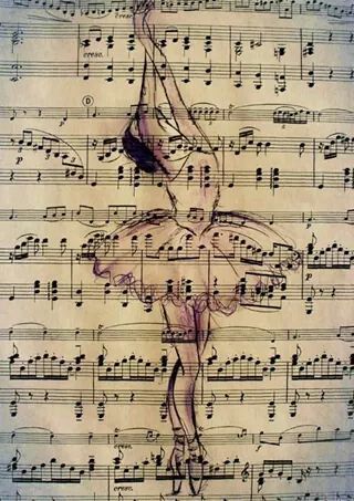 Ballerina music sheet Drawing On Sheet Music, Drawings On Music Sheets, Art With Music Sheets, Music Sheet Drawing, Art On Music Sheets, Sheet Music Painting, Music Sheets Art, Painting On Music Sheets, Painting On Sheet Music