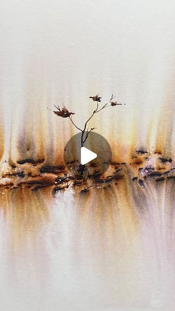 Watercolor Instruction Videos, Abstract Watercolor Art Ideas, Acvarel Painting, Watercolour Landscape Easy, Contemporary Watercolor Art, Watercolour Landscape Painting, Abstract Watercolor Flower, Loose Watercolor Paintings, Abstract Watercolor Landscape