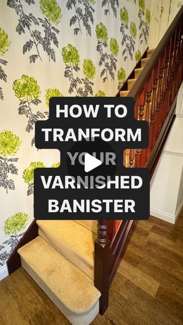 Charlotte Allen | HOW TO DIY on Instagram: "TRANSFORM YOUR VARNISHED BANISTER  Here’s my process for painting varnished woodwork   Bin Aqua by @zinsseruk  Topcoat is ScuffX Eggshell (superwhite) by @benjaminmooreuk  Ice Fusion Mini roller by @prodecdecorating   Any questions please comment ⬇️   #beforeandafter #hallwaytransformation #banister #paintinganddecorating #transformation #houserenovation #hallwayinspiration" Coloured Bannister Ideas, Stair Railing Makeover Paint, Painting Radiators Diy, Painted Bannister Ideas, Painting Bannister, Banister Painting, Paint Banister, Painted Banister Ideas, Update Stair Railing