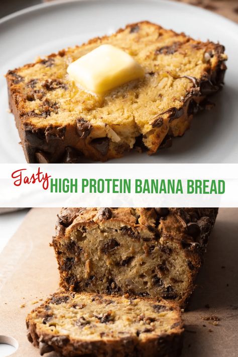 Protein Breakfast Bread, High Protein Low Carb Banana Bread, High Protein Breakfast Bread, Banana Bread Protein Powder, Protein Chocolate Chip Banana Bread, Easy Protein Banana Bread, Low Calorie High Protein Banana Bread, Banana Bread With Protein Powder, High Protein Bread Machine Recipe