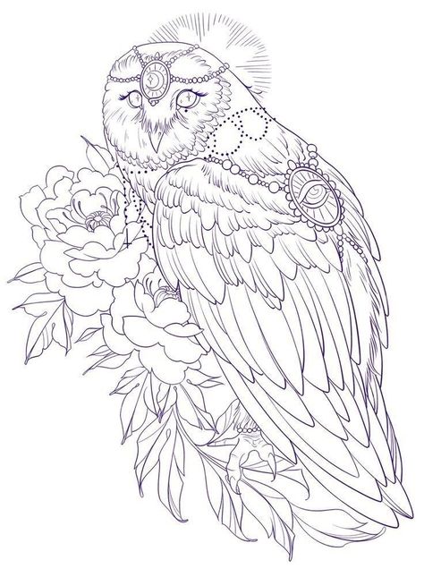 Owl Tattoo Template, Eagle Chest Tattoo, Owl Outline, Rockabilly Tattoos, Feminine Shoulder Tattoos, Cute Animal Tattoos, Card Tattoo Designs, Tattoo Outline Drawing, Owl Tattoo Design