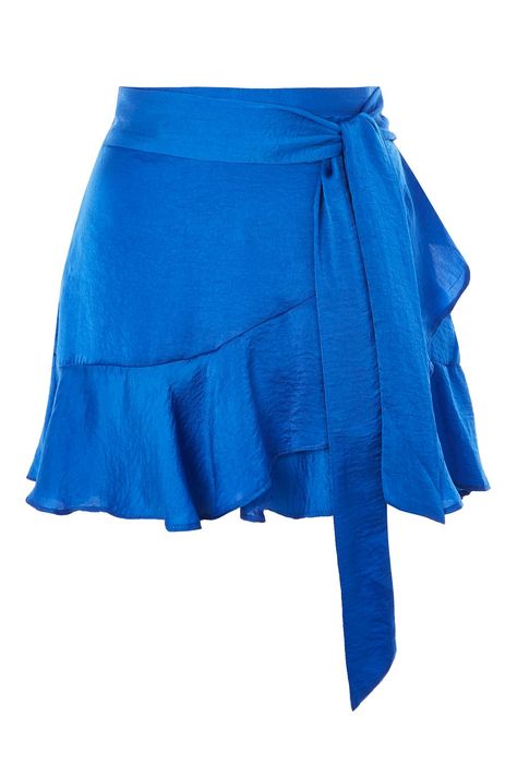 PETITE Ruffle Tie Mini Skirt - Clothing- Topshop Europe Petite Skirts, Skirt Petite, Frilly Skirt, Blue Mini Skirt, Rock Outfit, Miniskirt Outfits, Skirt Short, Petite Skirt, Mode Inspo