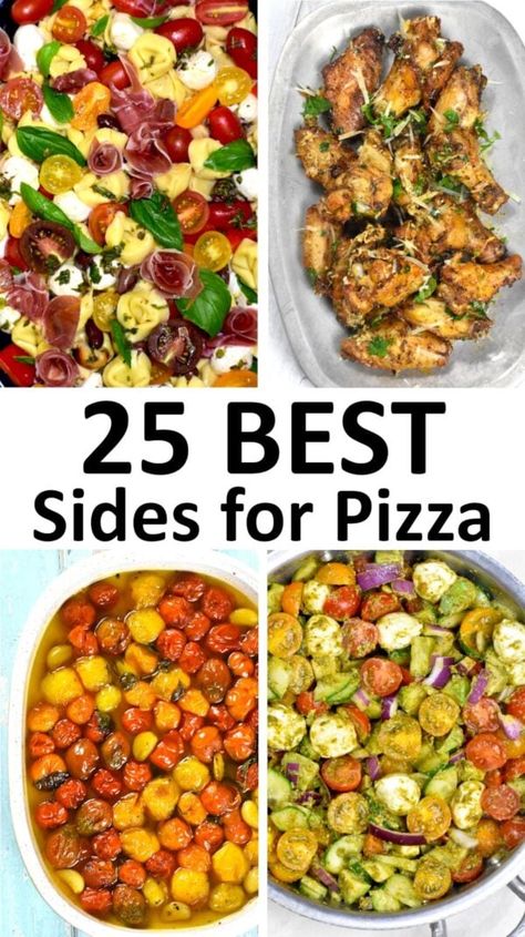 Sides To Go With Pizza, Side Dishes For Pizza, Sides For Pizza, Pizza Side Dishes, Sausage Kabobs, Pizza Sides, Cucumber Tomato Avocado Salad, Party Side Dishes, Restaurant Appetizers