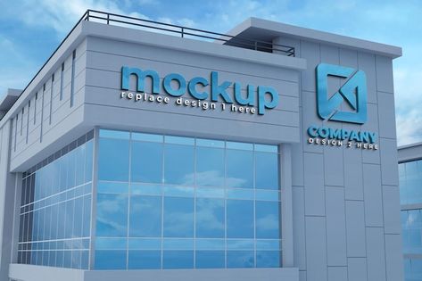 Realistic 3d building mockup | Premium Psd #Freepik #psd #office-logo-mockup #wall-logo-mockup #wall-logo #building-logo-mockup Mockup Building, Building Mockup, Logo Building, Mockup Wall, Photoshop Logo, Office Logo, Building Logo, Wall Logo, 3d Building