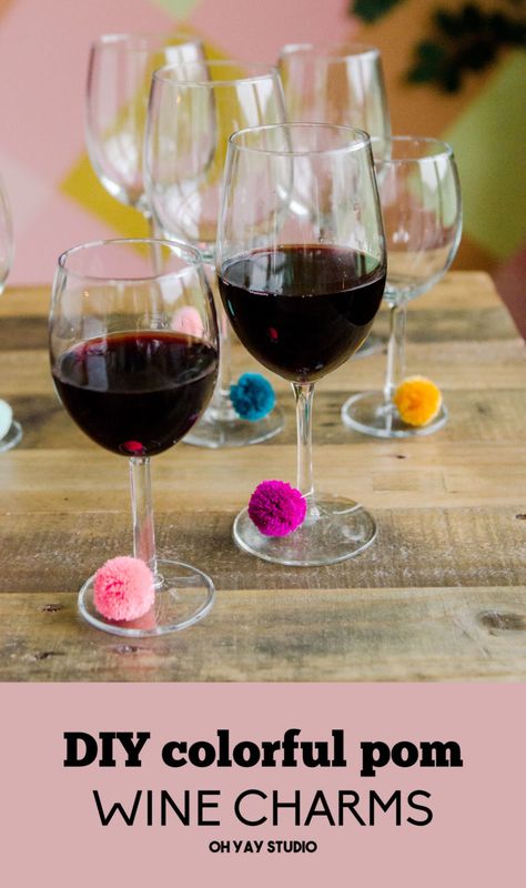 Wine Glass Ideas, Wine Charms Diy, Crochet Wine, Wine Glass Markers, Diy Wine Glasses, Wine Craft, Wine Glass Crafts, Wine Theme, Adult Beverages