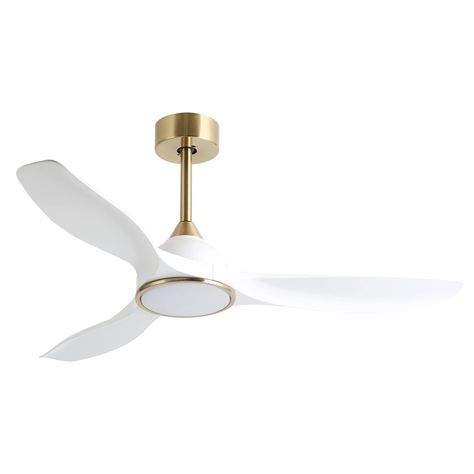 White And Brass Ceiling Fan, Modern Bedroom Ceiling Fans, Mid Century Ceiling Fan With Light, Flush Mount Ceiling Fan Living Room, Fans With Lights Ceiling, Statement Ceiling Fan, Nice Ceiling Fans, White Oak Ceiling Fan, Ceiling Fan Master Room