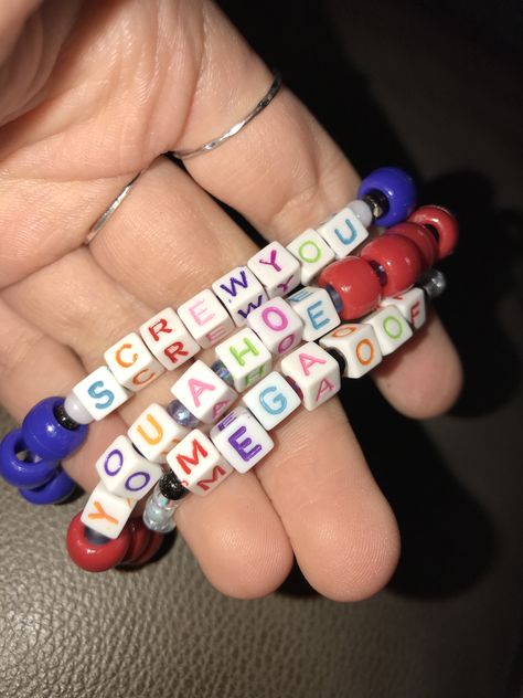 Funny Letter Bracelets, Letter Bracelet Beads Ideas Funny, Letter Bracelet Beads Ideas, Letter Bracelet Beads, The Pretenders, Fake Friends, Letter Bracelet, Kandi Bracelets, Friend Bracelets