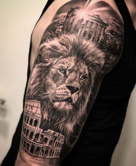 Discover the world of lion tattoos in our article. From deep symbolism and rich history to placement options and best designs. Lion Forearm Tattoos, Gladiator Tattoo, Pocket Watch Tattoos, Inner Bicep Tattoo, Spartan Tattoo, Lion Tattoo Sleeves, Lion Head Tattoos, Men Tattoos Arm Sleeve, Forarm Tattoos