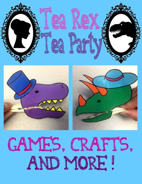 Kids Programming–T-Rex Tea Party – The Lego Librarian Library Program Ideas, Passive Programming Library, Public Library Programs, Tea Party Activities, Tea Party Attire, Inflatable Dinosaur Costume, Tea Party Games, Passive Programs, Kids Tea Party