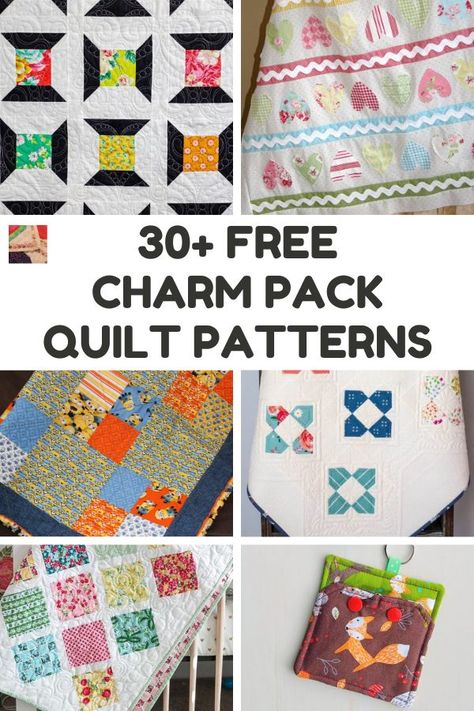 Free quilt tutorials using precut charm squares abound on this page. Use a free charm pack pattern to make beautiful charm square projects. Charm Pack Baby Quilt, Charm Pack Patterns, Charm Pack Quilt Patterns, Charm Packs Fabric, Charm Square Quilt, Hand Quilting Patterns, Charm Pack Quilt, Charm Pack Quilts, Quilt Tips