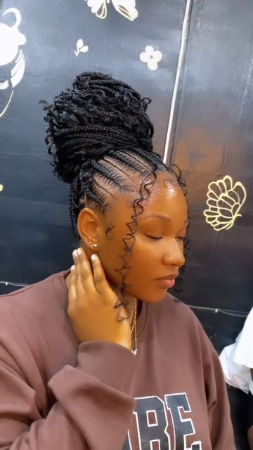 Snoopy Hairstyles, Gala Hairstyles, Hairstyles Japanese, Hairstyles Sleek, Dyed Hairstyles, Half Cornrows, Cornrow Ponytail, Twisted Hair, Feed In Braids Hairstyles