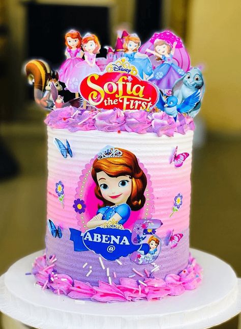 Sofia Cakes Birthday, Sofia The First Cake Topper Printable, Sofia The First Cake Design, Sofia Cake Design, Sofia The 1st Cake, Sophia The First Birthday Cake, Sophia The First Cake, Princess Sophia Cake, Princess Sofia Birthday Party Ideas