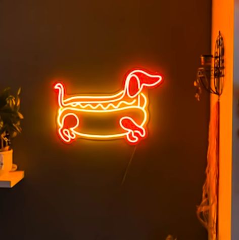 Sausage dog leds dachshund neon sign animal, Dog led lights dachshund decor, Sausage dog lights dachshund signs Dachshund neon dog neon sign by CustomBestNeon on Etsy Dog Neon Sign, Small Canopy, Dachshund Decor, Advertising Methods, Neon Sign Wall, Neon Birthday, Dog Light, Dog Lead, Led Dimmer