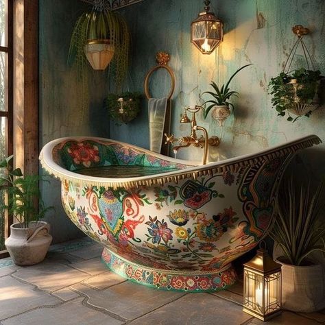 Boho Chic Decor Ideas Green Oasis, Casa Vintage, Bohemian Lifestyle, Boho Room, Bathroom Design Luxury, Chic Interior, Dream Room Inspiration, Dream House Interior, Boho Chic Decor