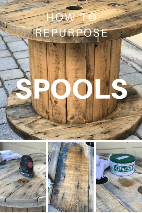 Spools - Amateur Camper Camper Patio, Electrical Spools, Unique Nightstand, Diy Patio Decor, Outdoor Kitchen Bars, Apartment Patio Decor, Patio Garden Design, Patio Decorating Ideas On A Budget, Diy Outdoor Kitchen