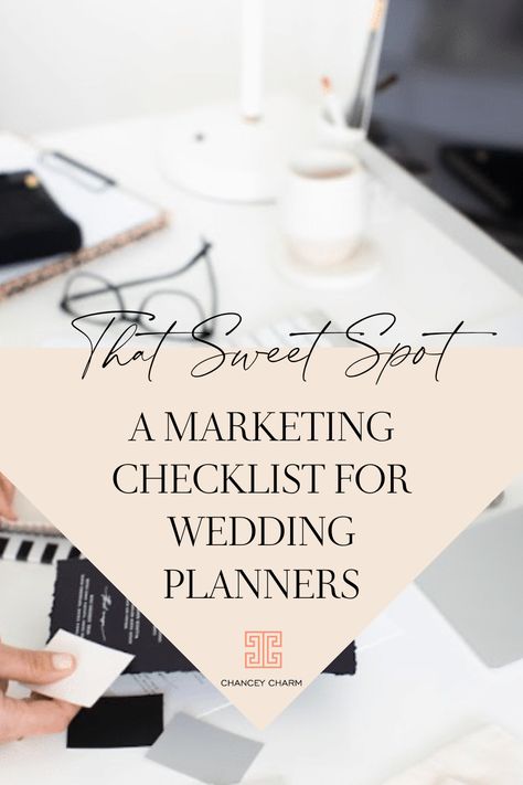 A Marketing Checklist For Wedding Planners To Grow Your Business & Hit That Sweet Spot These are the exact steps that I used to launch a 6 figure wedding business in over 13 locations under the Chancey Charm brand and help vendors across the country. Get the marketing checklist for wedding planners to drive online leads and referrals. For more trainings, resources and a community of wedding planners, join the wedding planner academy! Checklist For Wedding, Wedding Planner Marketing, Marketing Checklist, Free Wedding Planner, Wedding Planner Business, The Wedding Planner, Wedding Planning Business, Online Planner, Planning Business