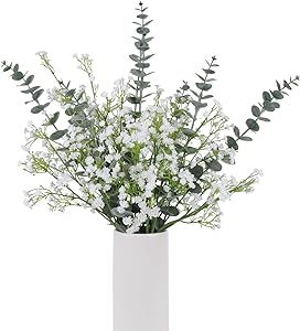 Gypsophila Bouquet, Office Flowers, Feuille Eucalyptus, Home Floral Arrangements, Unique Bouquet, Topiaries, Floral Arrangements Wedding, White Bouquet, Artificial Flower Arrangements