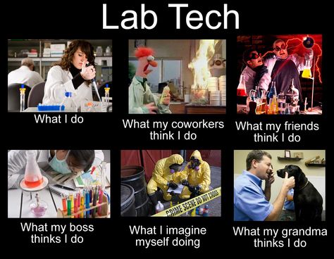 Lab tech humor. Funny I'll soon say I've been both types of "lab" techs. Ha! Microbiology Humor, Laboratory Humor, Medical Lab Technician, Lab Humor, Medical Laboratory Technician, Med Lab, Biology Humor, Medical Laboratory Scientist, Science Labs