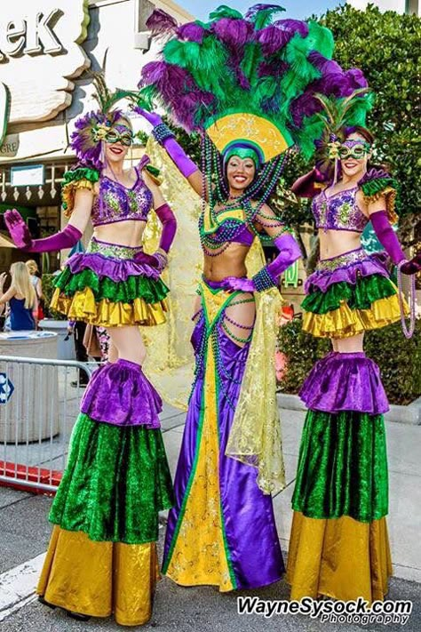 Awesome Mardi Gras stilt costume Mardi Gras Carnival Costumes, Mardi Gras Theme Outfit, Stilts Costume, Mardi Gras Outfits For Women, Skirts For Winter, Carnivale Costume, Mardi Gras Fashion, Mardi Gras Attire, Stilt Costume