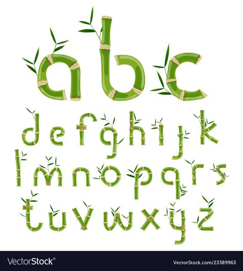 Bamboo Lettering, Handlettering Happy Birthday, Logo Musik, Bamboo Logo, Lucky Bamboo Plants, Bamboo Texture, Alphabet Code, Typography Alphabet, Sign Writing