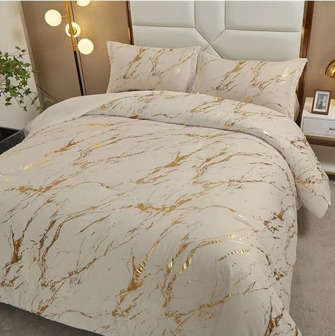 Beige And Gold Bedroom, Beige Bed Sheets, Gold Comforter Set, Marble Bedding, Gold Comforter, Luxury Comforter Sets, Queen Size Comforter Sets, King Size Comforter Sets, Floral Comforter Sets