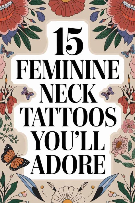 15 Fail-Proof Female Neck Tattoo Ideas You'll Love Forever Tattoos For Back Of Neck For Women, Awesome Neck Tattoos, Feminine Neck Tattoos Simple, Cute Side Neck Tattoos For Women, Flower Neck Tattoos Women Side, Side Neck Tattoos Women Ideas Flower, Female Back Of Neck Tattoo, Tattoo Ideas Female Black And White, Classy Neck Tattoos For Women