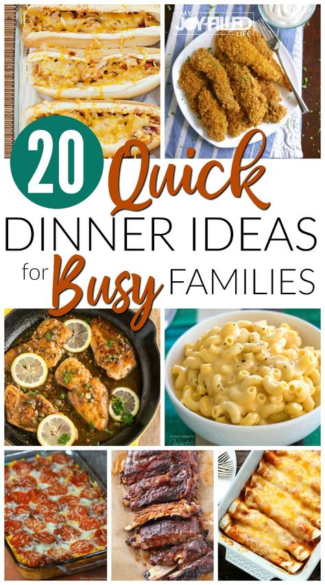 If you need some quick dinner ideas for your busy weeknights, these easy recipes might just do the trick.  #dinnerideas #dinner #busyfamily Dinner Ideas For Families, Quick Dinner Ideas, Dinner Quick, One Pot Dinners, Fast Dinners, Cheap Dinners, Easy Family Dinners, Quick Dinner Recipes, Cheap Meals