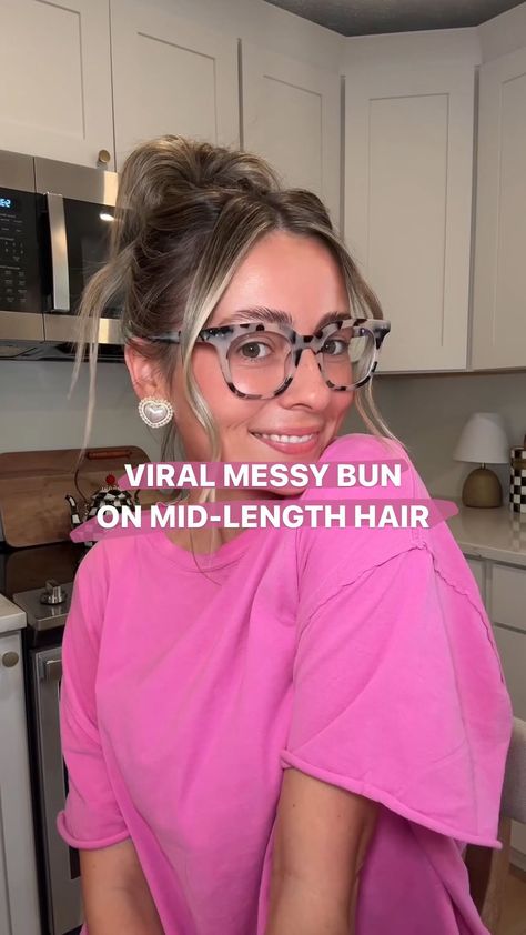 Charlie Suzanne Wenz Scott | my version of the viral @delaneychilds bun!! 🍰 #hairtutorial #messybun #easyhairstyles claw clip hair styles, easy hair tutorial, claw... | Instagram Low Casual Bun, Viral Messy Bun Tutorial, Messy Bun For Thick Medium Hair, Medium Length Messy Bun Tutorial, Pig Tail Buns, Messy Bun With Claw Clip, Bun With Claw Clip, Messy Claw Clip Hairstyles, Claw Clip Hair Styles