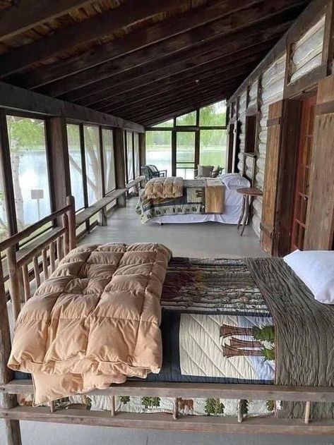 Porch Bed, Sleeping Porch, House Cottage, Summer Porch, Dream Cottage, Cabin Life, Cozy Place, Screened In Porch, Cozy Cabin