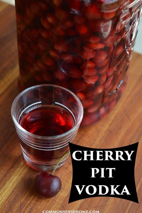 Don't waste those cherry pits! Use leftover cherry pits to make cherry pit infused vodka. Use it as a substitute for almond or cherry extract in baking, or try it in mixed drinks. Recipes With Fresh Cherries, How To Pit Cherries, Alcoholic Recipes, Fresh Cherry Recipes, Cherry Jam Recipes, Cherry Extract, Vodka Tonic, Cherry Pitter, Cherry Preserves