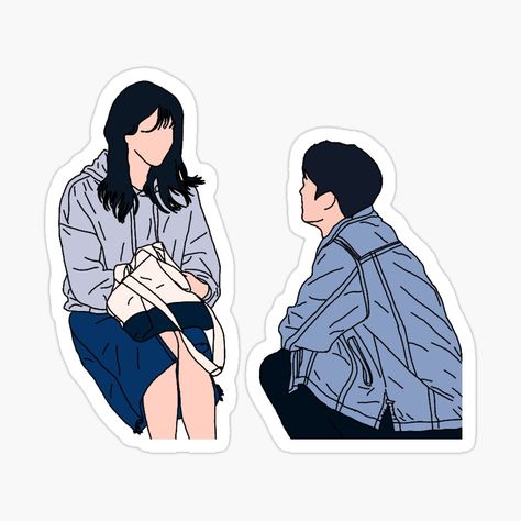 Get my art printed on awesome products. Support me at Redbubble #RBandME: https://www.redbubble.com/i/sticker/Nevertheless-Kdrama-by-lalisaaa01/91194909.EJUG5?asc=u Nevertheless Stickers, Kdrama Illustration, Drama Stickers, Nevertheless Kdrama, Kdrama Stickers, Kdrama Fanart, Han So Hee, Netflix Dramas, So Hee