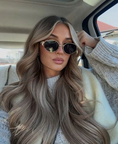 Dark But Blonde Hair, Extension Hair Color Ideas, Dark With Lowlights, Icy Blonde Brown Hair, Chocolate Toner Formula, Balayage Hair Blonde With Highlights, Long Hair Balayage Brunette Ash Blonde, Shoulder Length Hair Ash Blonde, Ash Blonde Hair Inspiration