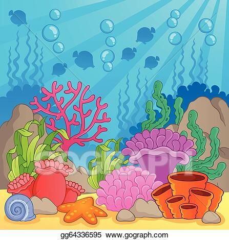 EPS Illustration - Coral reef theme image 3. Vector Clipart gg64336595 - GoGraph Coral Reef Drawing, Painting Therapy, Coral Reef Ecosystem, Sea Tattoo, Picture Icon, Artist Portfolio, Nautical Art, Vector Clipart, Sea And Ocean