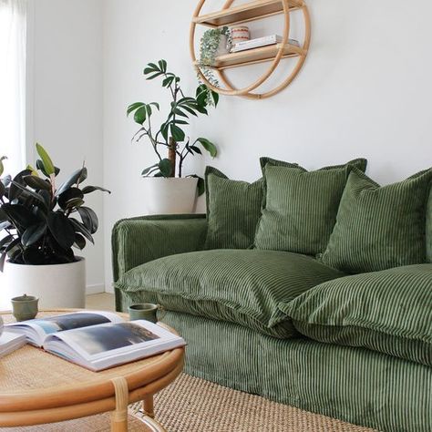 Green Couch Living Room, Most Comfortable Sofa, Retro Lounge, Green Couch, Green Sofa, Comfortable Sofa, Couches Living Room, Lounge Room, The Cloud