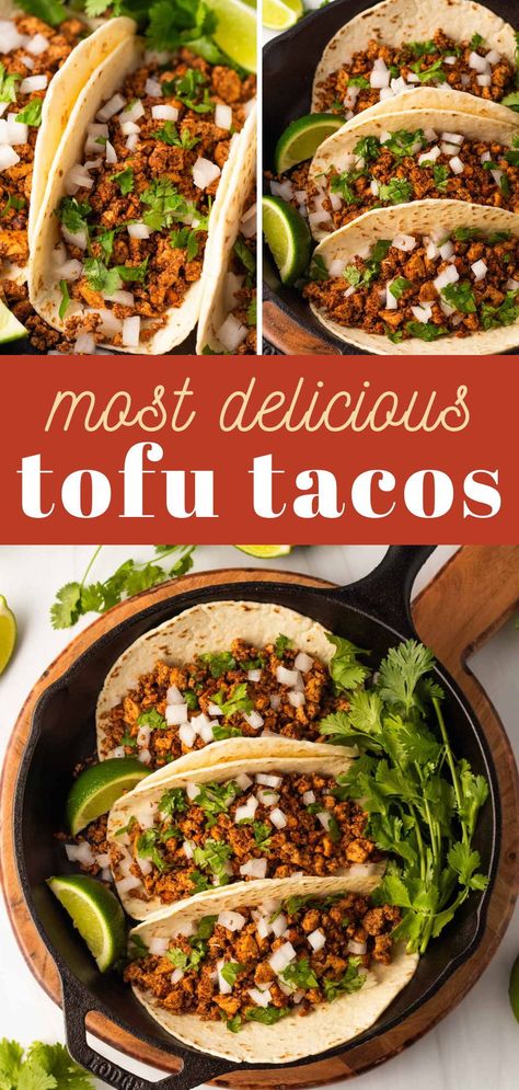 Vegan Taco Seasoning, Healthy Tofu Tacos, Extra Firm Tofu Recipes Healthy, Vegan Dinner Cheap, Grated Tofu Tacos, Tofu Taco Meat Easy, Easy Firm Tofu Recipes, Recipes With Extra Firm Tofu, Tofu Street Tacos