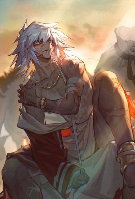 Yugioh Thief King Bakura, Thief King Bakura Fanart, Yu Gi Oh Bakura, Kaiba X Atem, Yu Gi Oh Fanart, Bakura Yugioh, Thief King Bakura, Yugioh Atem, Atem Yugioh